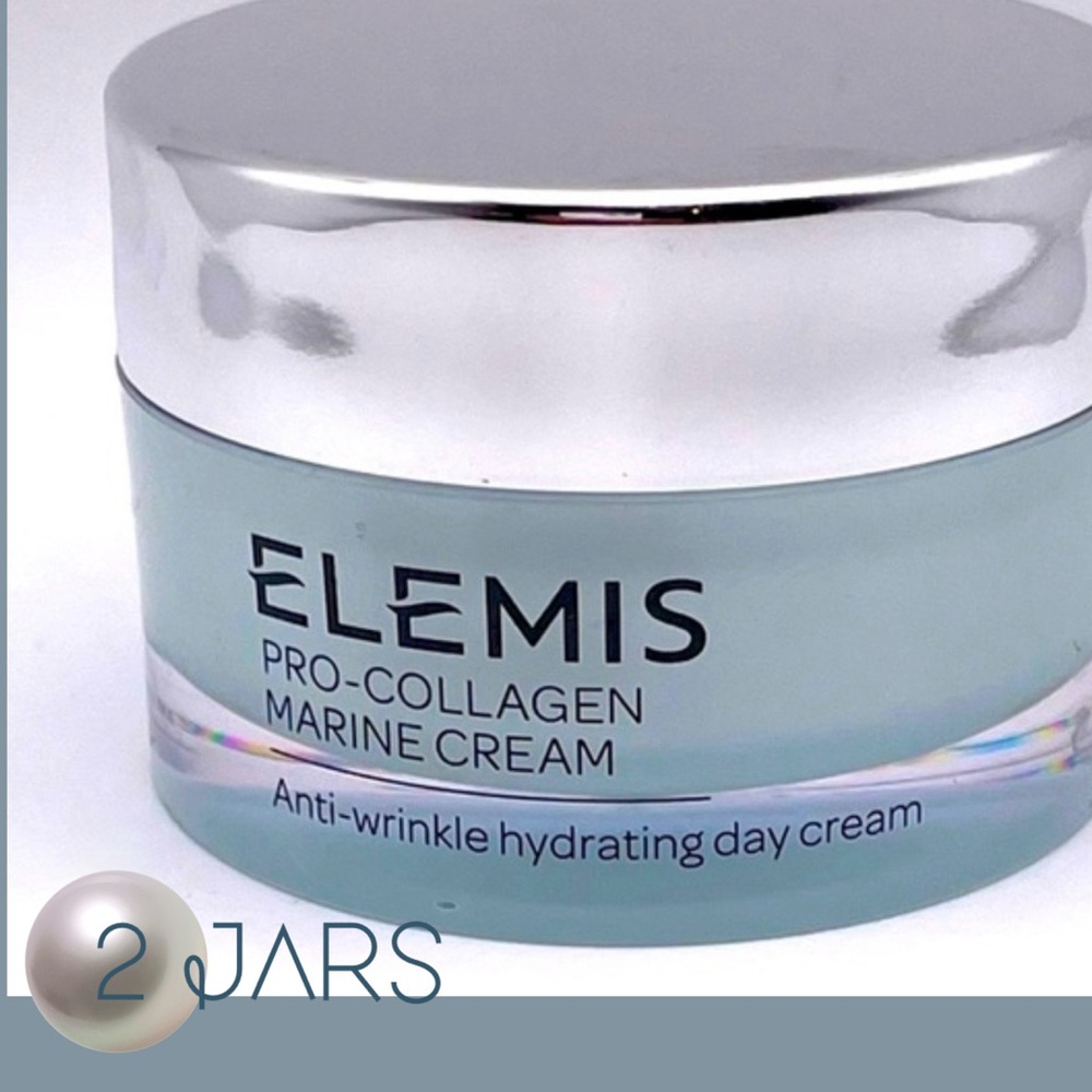 NEW 2 Jars ELEMIS Pro-Collagen Marine Cream Hydrating Day Cream (30ml/1oz x 2)